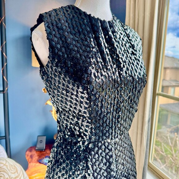 1960s Vintage Black Sequin Romper - Picture 2 of 14